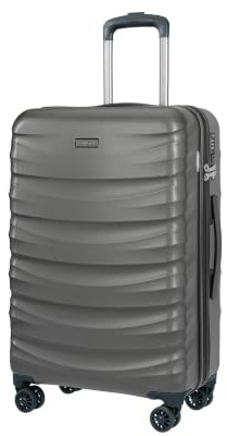 PUCCINI Polycarbonat Koffer Valencia Hartschalenkoffer Trolley Leicht Reisekoffer mit Zwillingsrollen M-L-XL (Anthrazit, L)