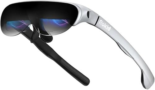 Rokid Air AR Glasses, Lightweight Smart Glasses, 120 Full HD Virtual Screen, Compatible with Steam Deck/Gaming Consoles/ios/Android, Nearsightedness Adjustment, Portable Monitor
