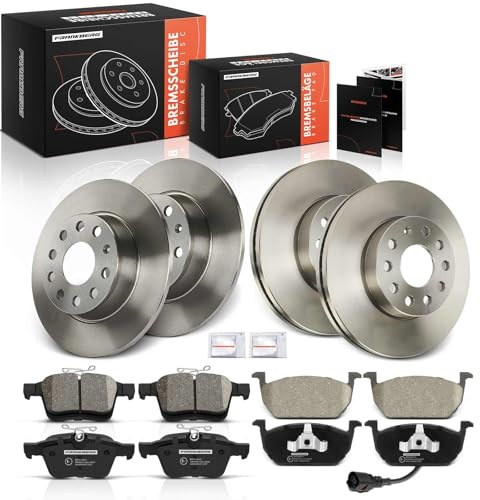 Frankberg Bremsensatz inkl. 4x Bremsscheiben + 8x Bremsbeläge Vorne Hinten | Kompatibel mit Golf Sportsvan AM1 AN1 Golf VII 5G1 BE1 BE2 BQ1 Replace# 5Q0698451C, 5Q0698451Q