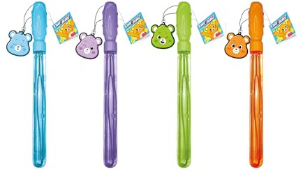 Simba Care Bears Seifenblasenstab – Riesenseifenblasen, 150ml Lauge, mit Care Bears Anhänger aus PVC, zufällige Auswahl aus 4 Designs, Länge 36 cm, ab 3 Jahren