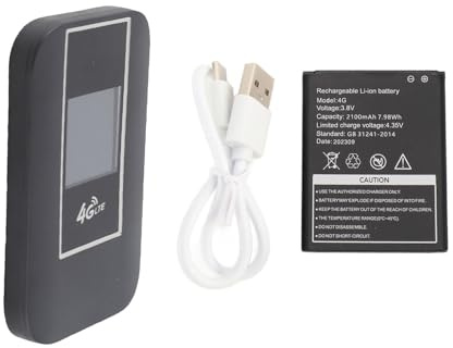 SUNGOOYUE 4G LTE Mobile WiFi Hotspot, 500Mbps High Speed Wireless Router with SIM Card Slot and Color Screen, for Internet Access Anywhere with 10 Users Support
