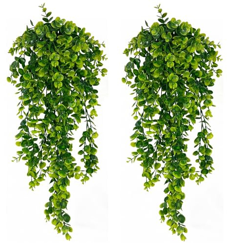 Apexrizon Fake Plants with Pots 2 Pack Hanging Artificial Plants Indoor
