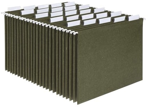 Pendaflex Essentials 81602 Hängemappen, Briefgröße, 1/5 Reiter, Standardgrün, 25 Stück pro Box