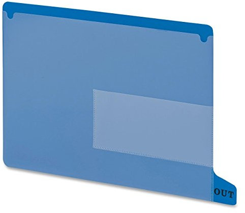 Smead Endlasche Poly Out Guide, zwei Taschen, untere Position Tab, Briefgröße, blau, 25 pro Box (61951)