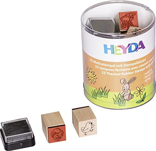 HEYDA Motivstempel-Set Fr¸hling, Klarsicht-Runddose VE = 1