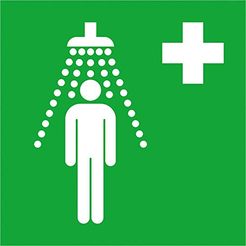 Betriebsausstattung24® Format 4044589003942 - Rettungsschild Fol Notdusche 200- x 200- mm
