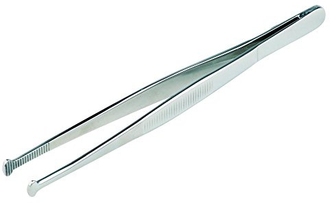 APS 75808 Feine Zange / Pinzette, Edelstahl mit geripptem Griff, 14,5 x 1 cm