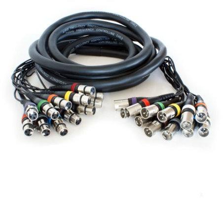 5m - 12 Way XLR Male to Female Loom Cable - Microphone Stage Snake Multicore Lead - Loops