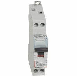 407703 Disjoncteur Unipolaire + Neutre 32a - 1p+n Courbe C - 6/10ka - à Vis - Legrand Dx3
