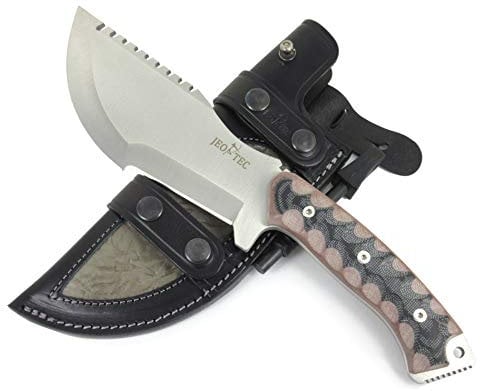 JEO-TEC Nº51 Tracker Messser Outdoor Camping Survival Bushcraft Jagdmesser Überlebensmesser Messer - Stahl MOVA -Scheide Feuerstahl - Single Edge