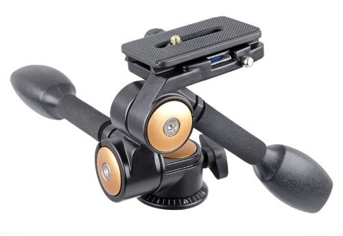 ayex 3-Wege-Neiger Videokopf mit 2 Führungshebeln & Schnellwechselplatte