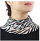 UK_Stone Damen 100% Mulberry Seide Schlauchschal Loop Halstuch Zebra Streifen Muster Abnehmbar Faux Kragen (#9)