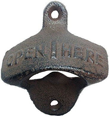 DEALBOX 2X New Retro Cast Iron Open HERE Wall Mounted Bottle Cap Opener Bar Kitchen Beer