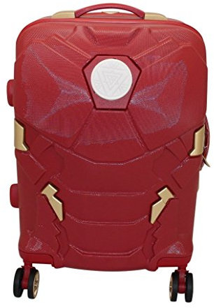Iron Man Cabin Case Carry On Luggage with LED Light| Standard Travel Suitcase | Pretty Blush Red| Portable Hand Carry | 4 Wheels | Hardshell | Lightweight | Durable ABS|Secure with Combination Lock