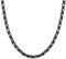 JewelryWe Schmuck Herren Halskette, 5mm Breite Edelstahl Biker Link Königskette Panzerkette Kette, Schwarz Silber, Länge 30 Zoll