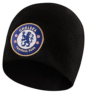 Chelsea FC - Beanie Strickmütze - Offizielles Merchandise - Geschenk für Fußballfans - Schwarz, Beanie