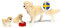 Lundby Dolls House Accessories Golden Retriever Toy Dogs Pet Doll Dog Puppies Dog Figurines Animal Toys – for 11cm Mini Dolls, 5 Pieces Age 4+ – 1:18