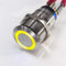 Metzler - Druckschalter 16mm - LED Ringbeleuchtung Gelb - IP67 IK10 - Edelstahl - Flach - Lötkontakte