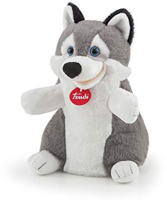 Trudi 29819 - Handpuppe Husky cm 15x24x21, grau/weiß