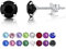 DTPSilver - Damen Ohrringe 925 Sterling Silber und mit Kristallen von Swarovski® Elements 6 mm Runde Ohrstecker - Farbe : Schwarz