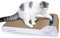 Aibuddy Katzenkratzer, Schräg-Kratzunterlage Wende-Pappe Lounge Bett mit Ball Spielzeug Katzenminze [45x24x8,5cm, Superior Karton & Konstruktion]