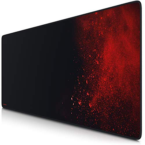 TITANWOLF - Alfombrilla de Ratón XXL 900x400mm - Mouse Pad Gaming XXL – Motivo Blood - Sangre - Precisión y Velocidad en Juegos - Antideslizante - Superficie de Tejido - para Ratón y Teclado