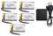 ZYGY 5pcs 3,7V 550mAh Lithium Batterie & 5in1 Ladegerät für SP300 ZF04 Gestenerkennungs-Quadcopter-Drohne