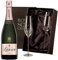 Lanson Le Rose Creation Champagne 75cl with 2 Royal Scot Diamante Flutes 75cl 12.5% abv