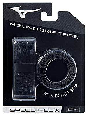 Mizuno Speed Helix Bat Grip Tape (2-Pack), 1.75 mm, Black