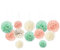 NICROHOME 12 Stück Minze Grüne Party Deko, Pfirsichrosa Seidenpapier Pompoms mit Goldene Wellen Punkt, Tissue Paper Papierblumen für Hochzeitsdeko, Geburtstag, Brautdusche, Babyparty, osterdeko