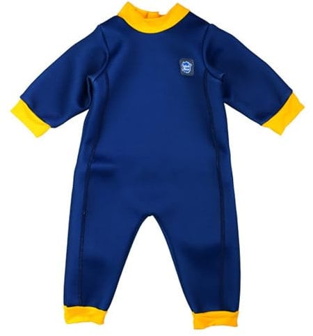 Splash About Warm in One Baby Wetsuit (Navy & Yellow, 3-6 Months)