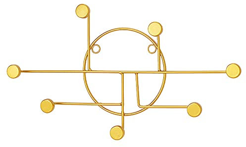 NING SHI Dekorativ Wandgarderobe panell Gold Multifunktion Wand-Garderobe Garderobenleiste Kreativ Kleiderhaken aus Schmiedeeisen in Haushalt