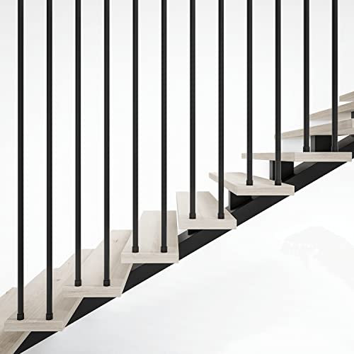 KLEMP Harfentreppe | Schwarz | Moderne Loft Harfenschutzgitter | | Treppenrohr Durchmesser 26,9 mm | Treppenharfe | Treppengeländer | Balustrade | Geländer Vertikales | 100-150 cm
