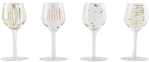 MIKASA Cheers Metallic Gold Flute Glasses 7oz / 210ml - Pack of 4