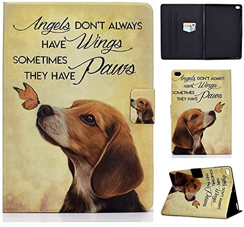 Funda para Tableta Aswant-iPad 9.7 2017/2018 5/6 Genaration,Función de Soporte de Cuero PU con Cierres Magnéticos,Equipada con Correas para Bolígrafos para iPad Air 2/iPad Air 9.7,Perro