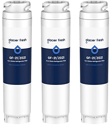 3x GLACIER FRESH 644845 Kühlschrank Wasserfilter Kompatibel mit Bosch Ultra Clarity 644845, Siemens Neff Miele 740560 00740560 9000194412 REPLFLTR10; Haier 0060820860 0060218743
