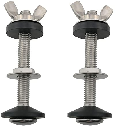 ZZHXSM Toilet Accessories Water Tank Bolt Set Household Fixing Bolt Set Stainless Steel Toilet Seat Screw with Rubber Washer and Wing Nut