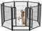 HOMIDEC Dog Pen, 8 Panel Puppy Pen with Door, High 80cm Indoor/Outdoor Pet Exercise Playpen, Portable Detachable Animal Run Enclosures for Dogs, Puppies, Cats, Rabbits and Other Animals (Black)