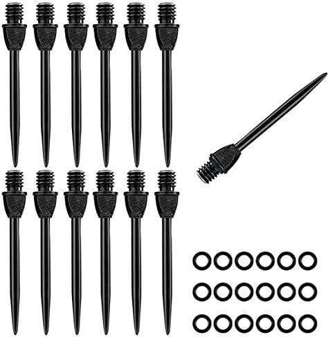 HERZWILD dartspitzen Dart gummiring - stahlspitzen metallspitzen steeldart (Full schwarz)
