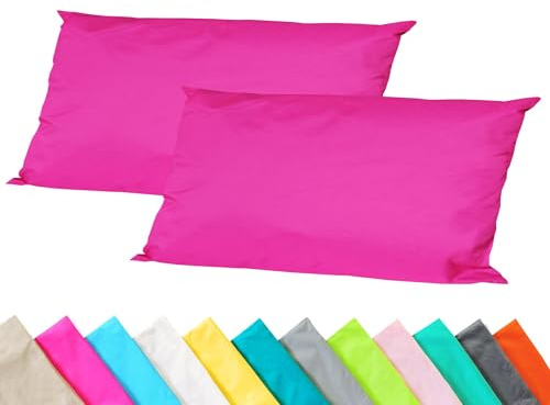JACK 2er Set Outdoor Kissenhülle Kissenbezug 30x50cm Wasserfest Sitzkissen Lounge Kissen Garten Stuhl Lotus Effekt, Farbe:Pink