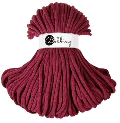 Bobbiny Geflochtene Makramee-Schnur, Jumbo, 9 mm, Weinrot