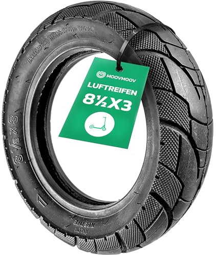 MOOVMOOV Aufblasbarer Reifen 8 1/2 x 3 – Schlauch nicht enthalten | = 8,5 x 3,0 | für VSett 8, VSett 9, VSett 9+ Scooter und 8,5 Zoll Rad (134 mm Felge) | Nylon Tube Typ