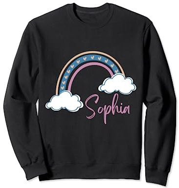 Boho Regenbogen Mädchen Name Sophia Namensschild Sophia Boho Sweatshirt