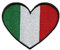Uijokdef 1 x Aufnäher in Herzform und Italien-Flagge, zum Aufbügeln oder Aufnähen, bestickt, taktisch, Militär, National, Italien