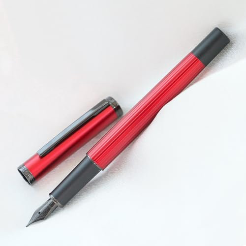 JinHao Fountain Pen,Classic Matte Red Design Pen Fine Nib - Includes Ink Converter, Executive Office Writing Pen