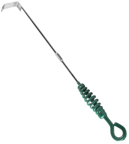Vankey 18 Inch BBQ Ash Tool, kamado Joe Charcoal Smoker Wood Burning Stove ash Rake Grilling Accessories ，Green Threaded Handle Charcoal Garden Tools Grill Cleaning Tools