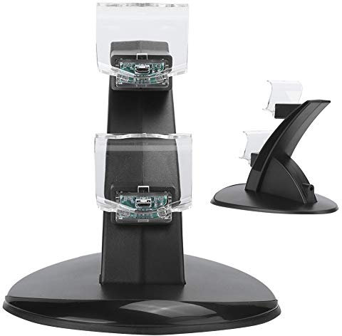 Gigicial Stazione di Ricarica Per Controller PS 4 Per Controller Originale PS 4, Caricabatterie Veloce Per Doppio Controller PS 4, Accessori Per Controller PS 4, Compatibile con PS 4 SLIM, PS 4 PRO