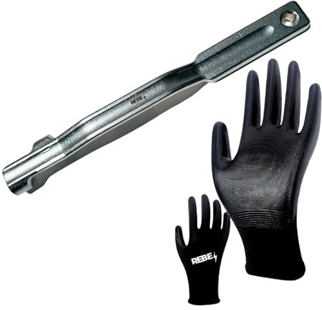 Wrench Extender Tool Bar w/ Complimentary Grip Gloves - Easy Access Extension Wrench for Mechanics Handyman - Heavy-Duty Forged Steel - Hex Allen Key Wrench Pry Bar and Automotive Tools Extender