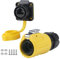 CNLINKO LP-20 RJ45 Ensemble Connecteur Étanche, Connecteur Ethernet CAT6 Connecteur Dual Port 8P8C Réceptacles de Montage sur Panneau Prise IP68 Connecteur Étanche (Ensemble Jaune RJ45 à 4 Trous)