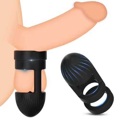 BDSMLOVE Neuer Hodenring für den Mann,Penisring Cockringe extrem Silikon,Hodenstrecker Ballstretcher erotisches Sexspielzeug für Paare Männer extrem Sex (Schwarz)